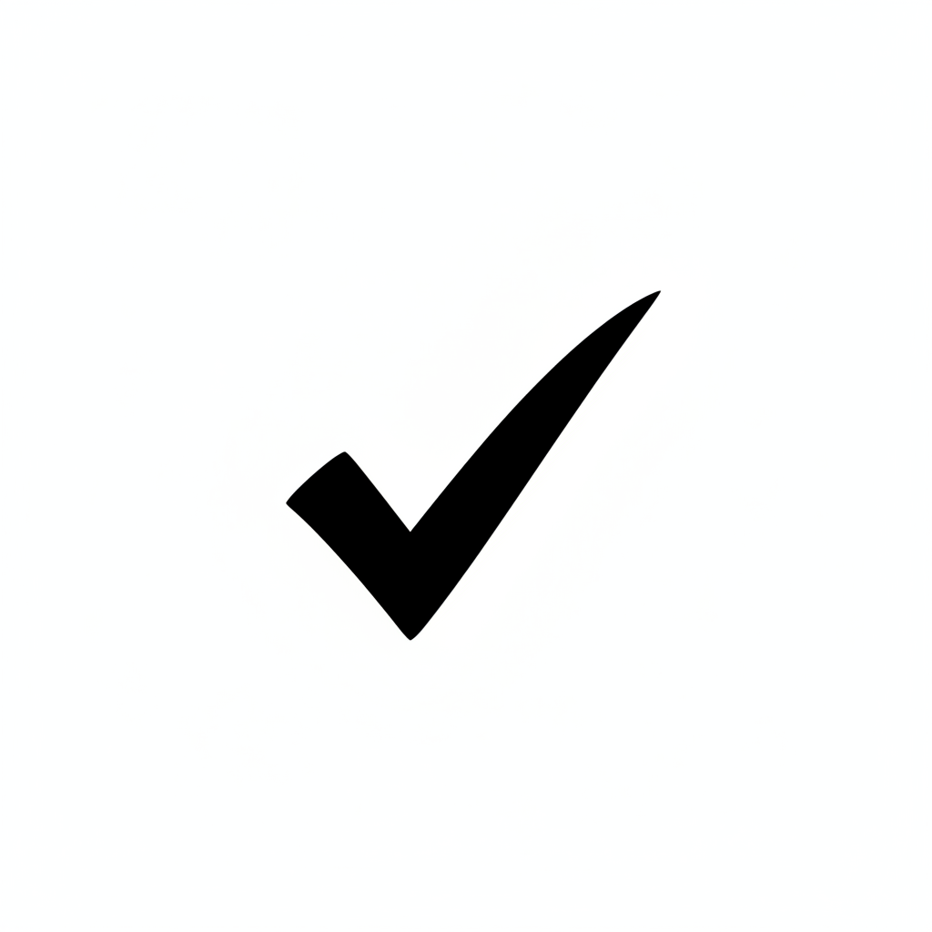 black with white background checkmark emoji